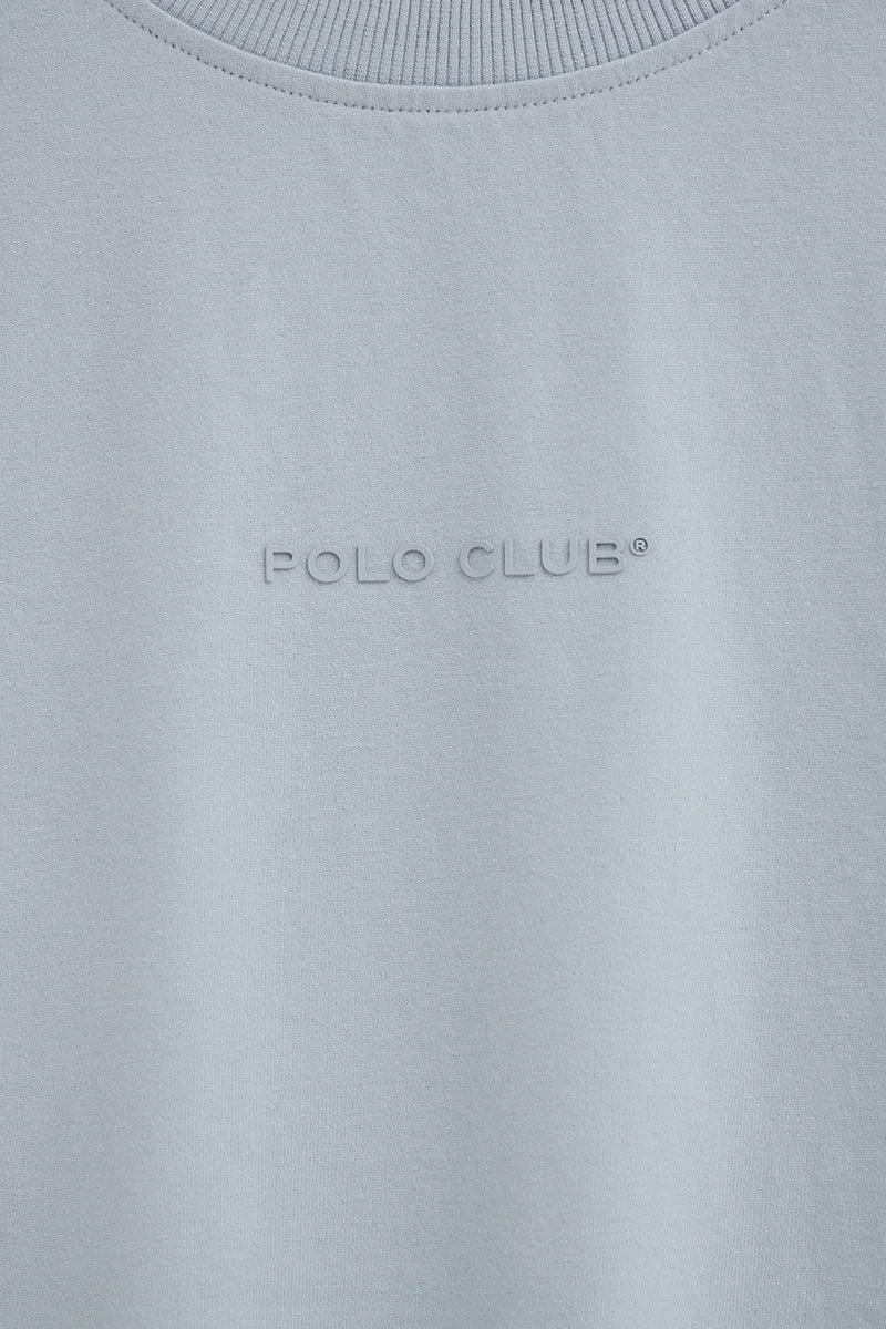 Light-blue relaxed-fit T-shirt with Polo Club rubberised logo - Image 7