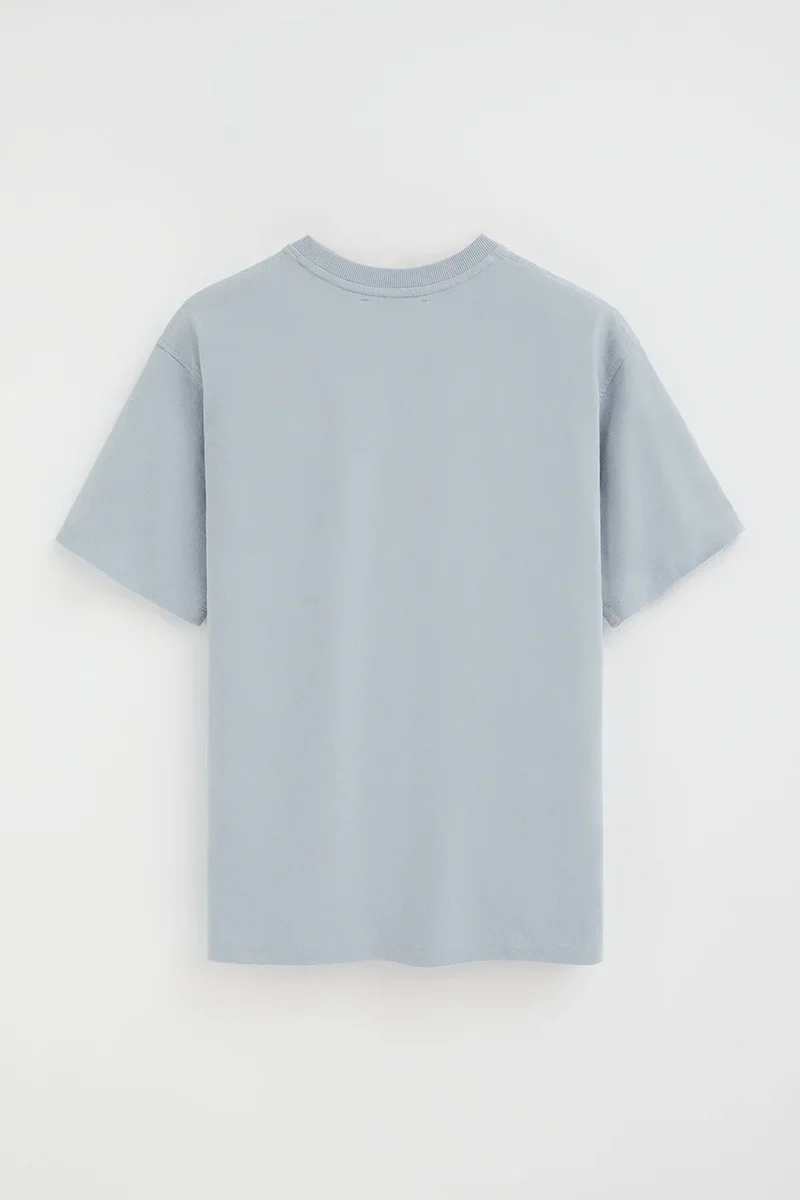 Light-blue relaxed-fit T-shirt with Polo Club rubberised logo - Image 8