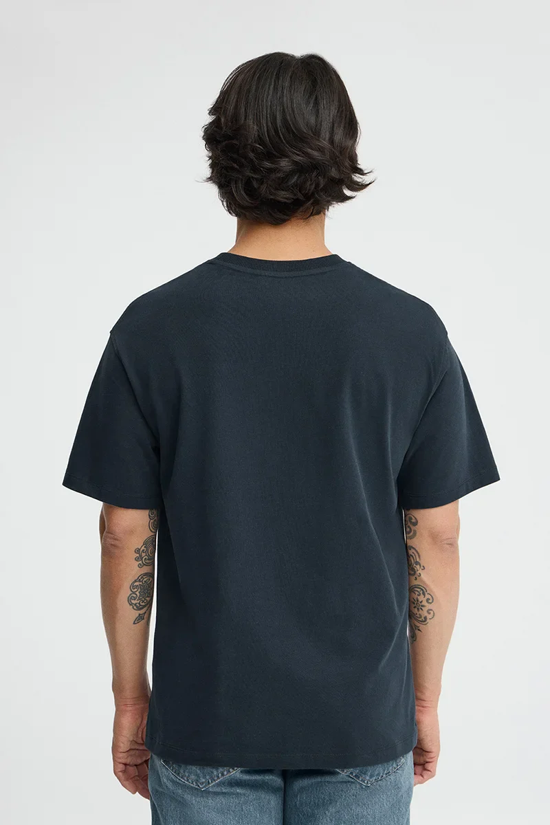Navy-blue relaxed-fit T-shirt with Polo Club rubberised logo - Image 5