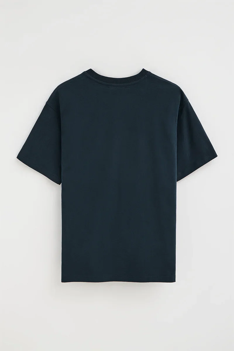 Navy-blue relaxed-fit T-shirt with Polo Club rubberised logo - Image 8