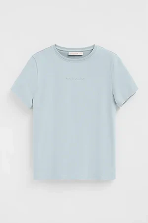 Light-blue short-sleeve T-shirt with straight fit and Polo Club rubberised logo - Image 10