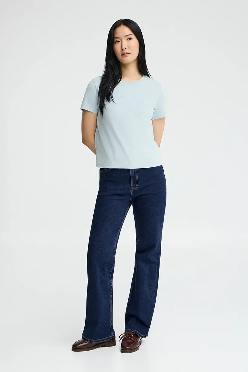 Light-blue short-sleeve T-shirt with straight fit and Polo Club rubberised logo - Image 4
