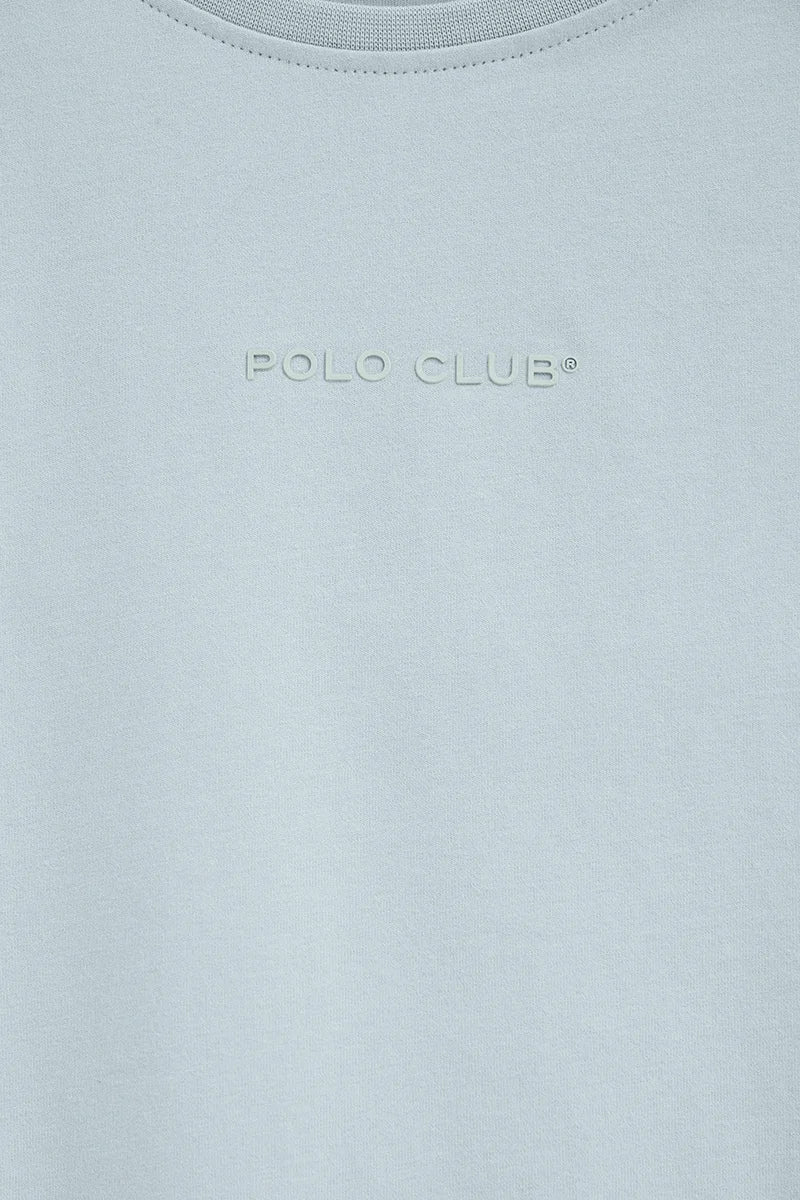 Light-blue short-sleeve T-shirt with straight fit and Polo Club rubberised logo - Image 7