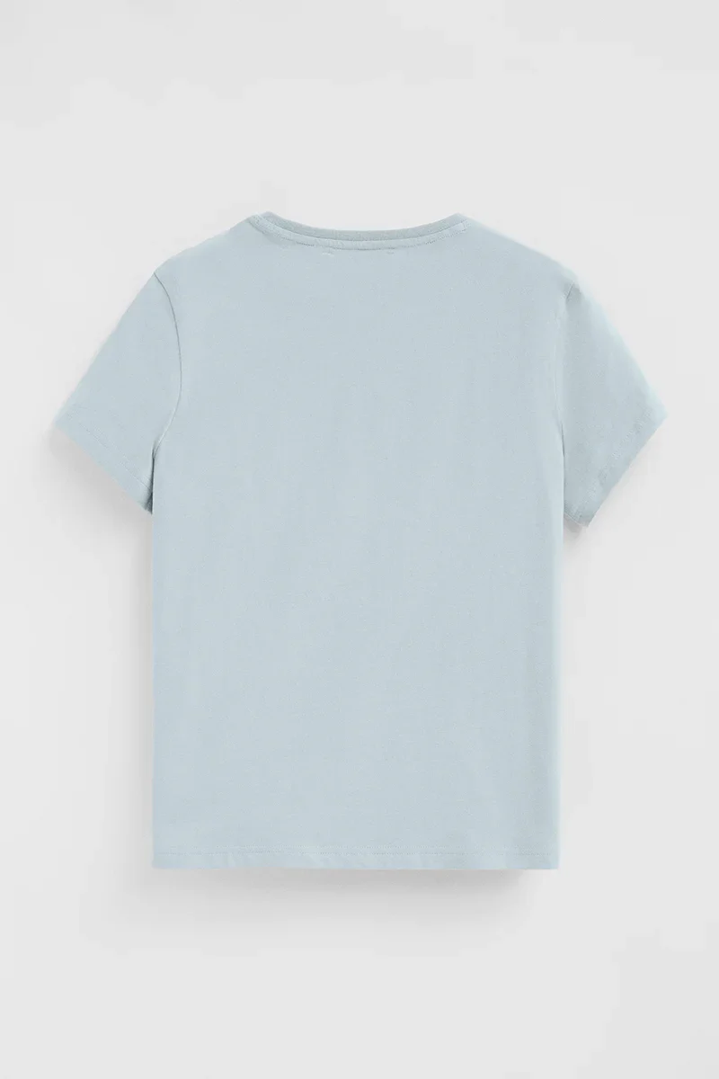 Light-blue short-sleeve T-shirt with straight fit and Polo Club rubberised logo - Image 8