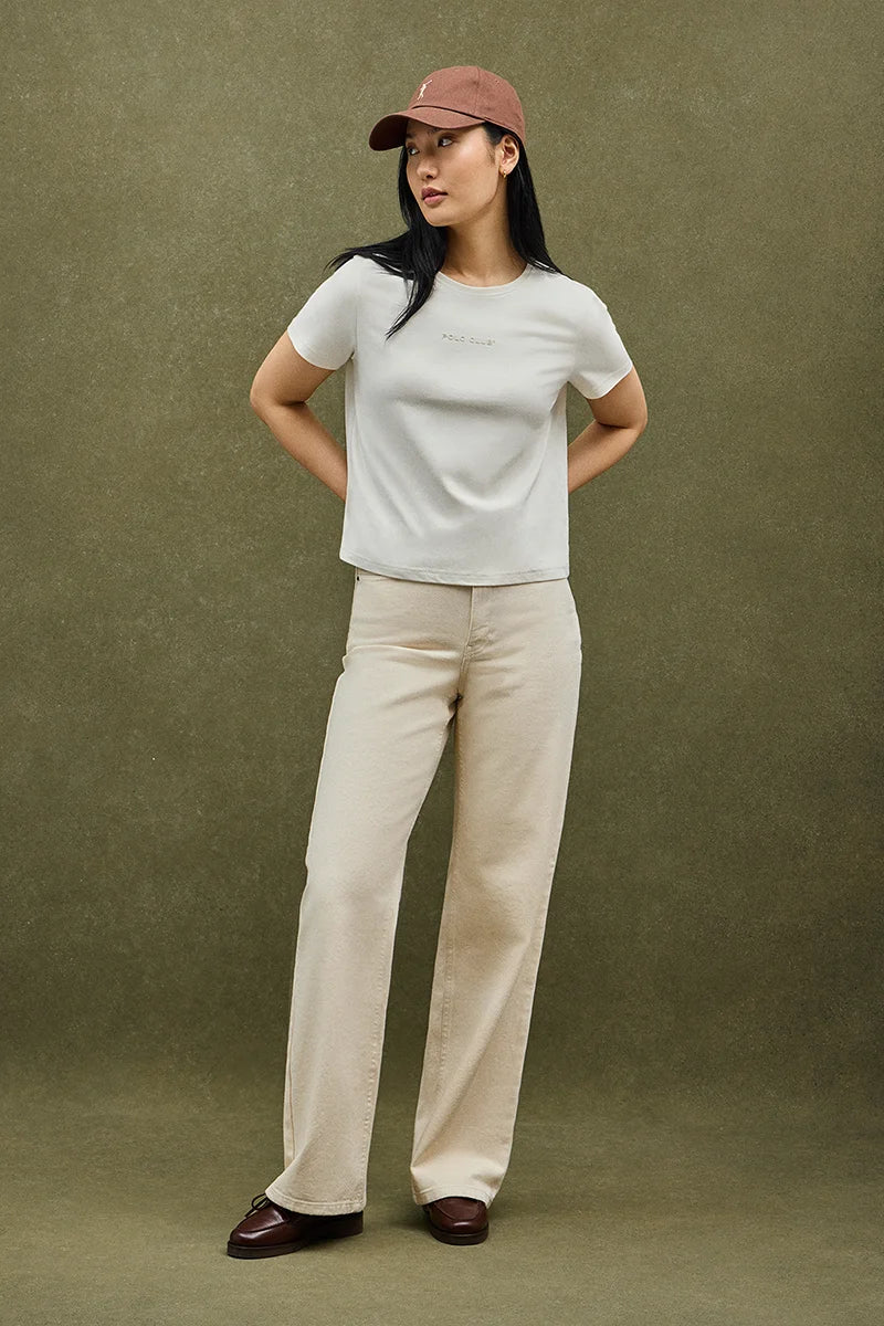Nude short-sleeve T-shirt with straight fit and Polo Club rubberised logo - Image 2