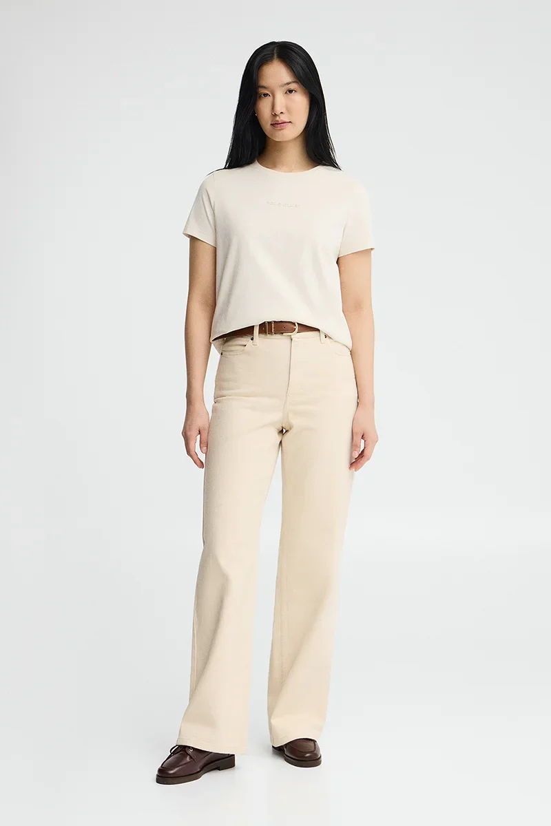Nude short-sleeve T-shirt with straight fit and Polo Club rubberised logo - Image 4