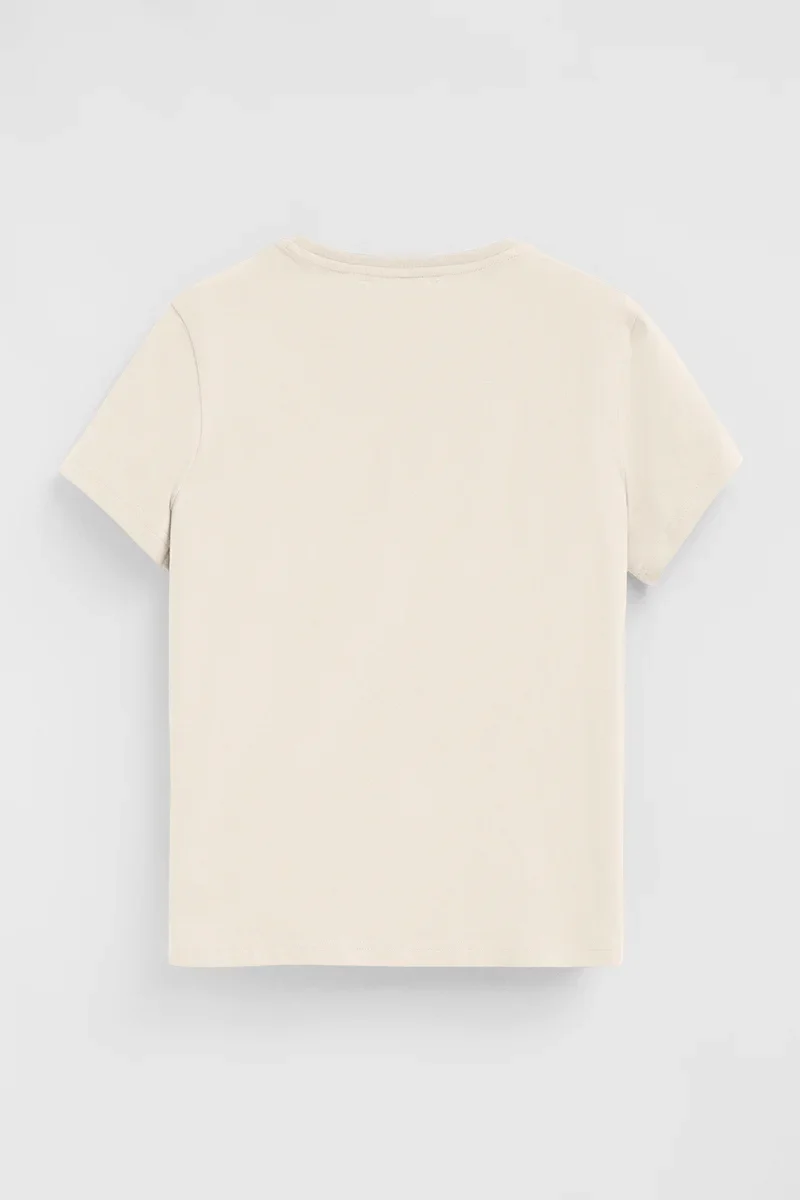 Nude short-sleeve T-shirt with straight fit and Polo Club rubberised logo - Image 8