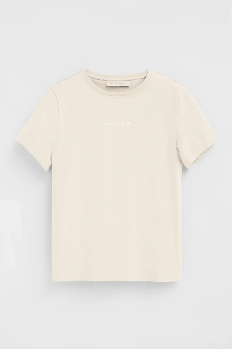 Nude short-sleeve T-shirt with straight fit and Polo Club rubberised logo - Image 9