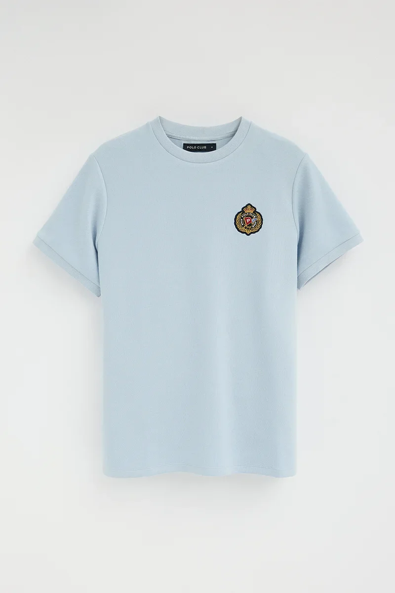 Light-blue short-sleeve T-shirt with Polo Club nautical logo - Image 6