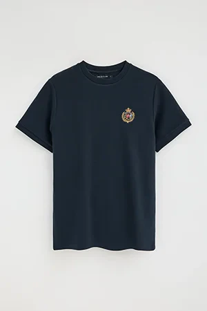 Navy-blue short-sleeve T-shirt with Polo Club nautical logo - Image 9