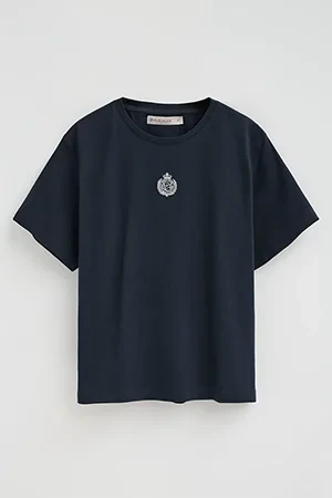 Navy-blue short-sleeve T-shirt with Polo Club nautical embroidery - Image 10