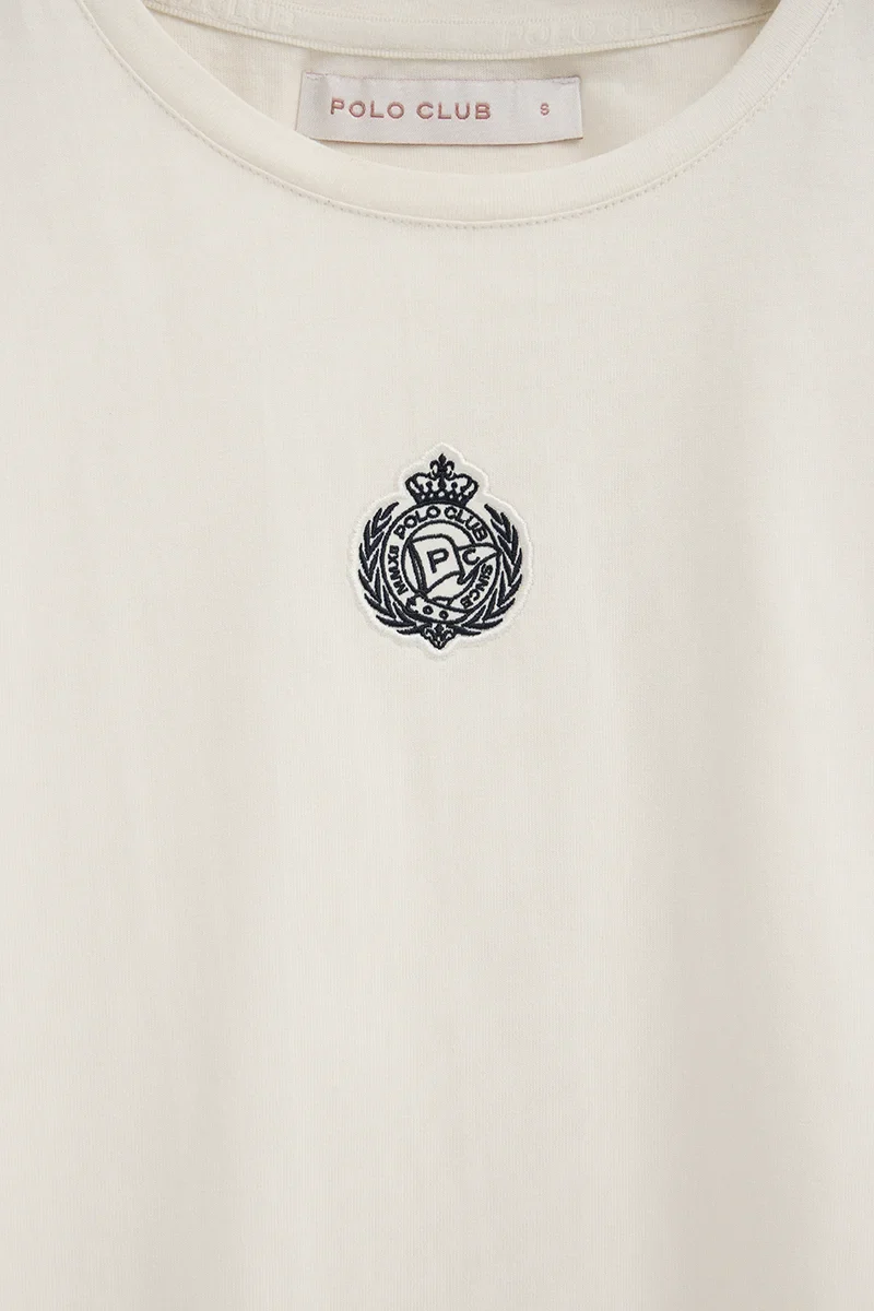 Nude short-sleeve T-shirt with Polo Club nautical embroidery - Image 7