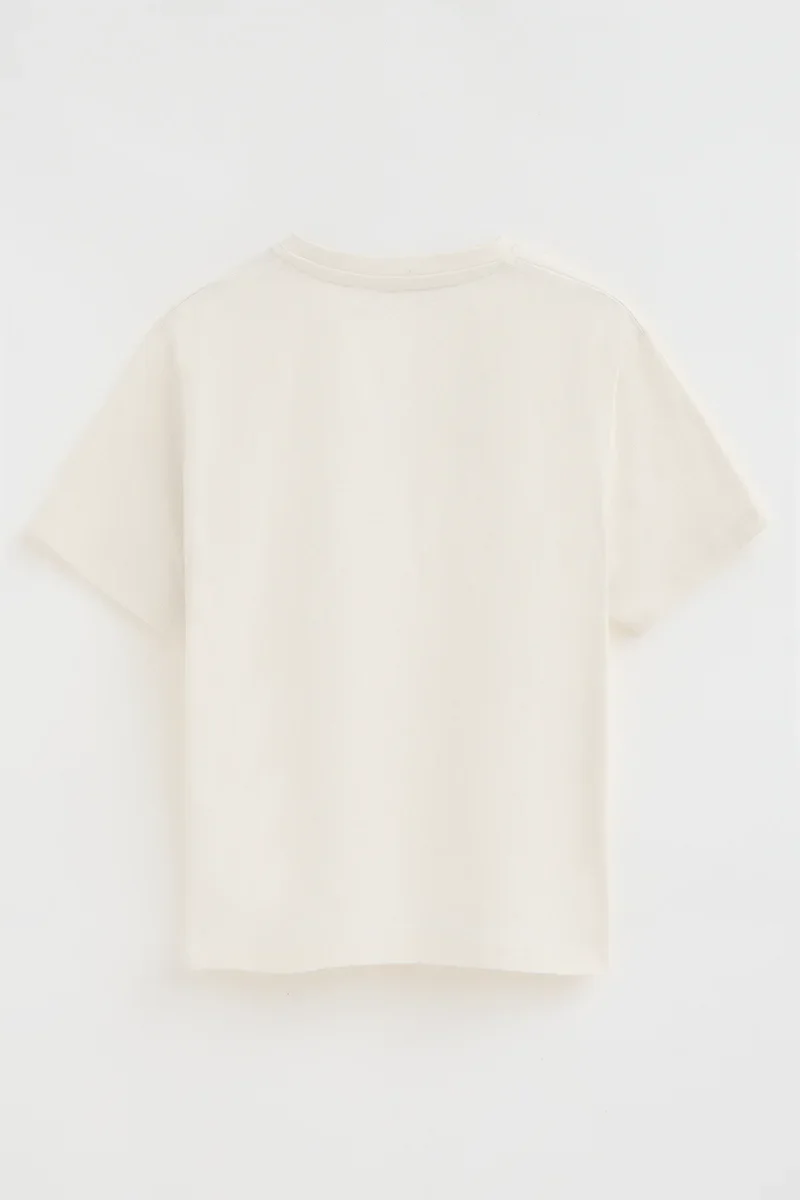 Nude short-sleeve T-shirt with Polo Club nautical embroidery - Image 8