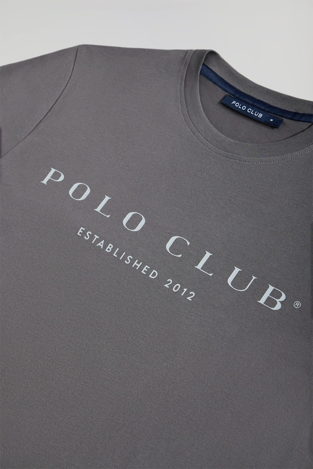 Asphalt-grey basic T-shirt with Polo Club iconic print - Image 6