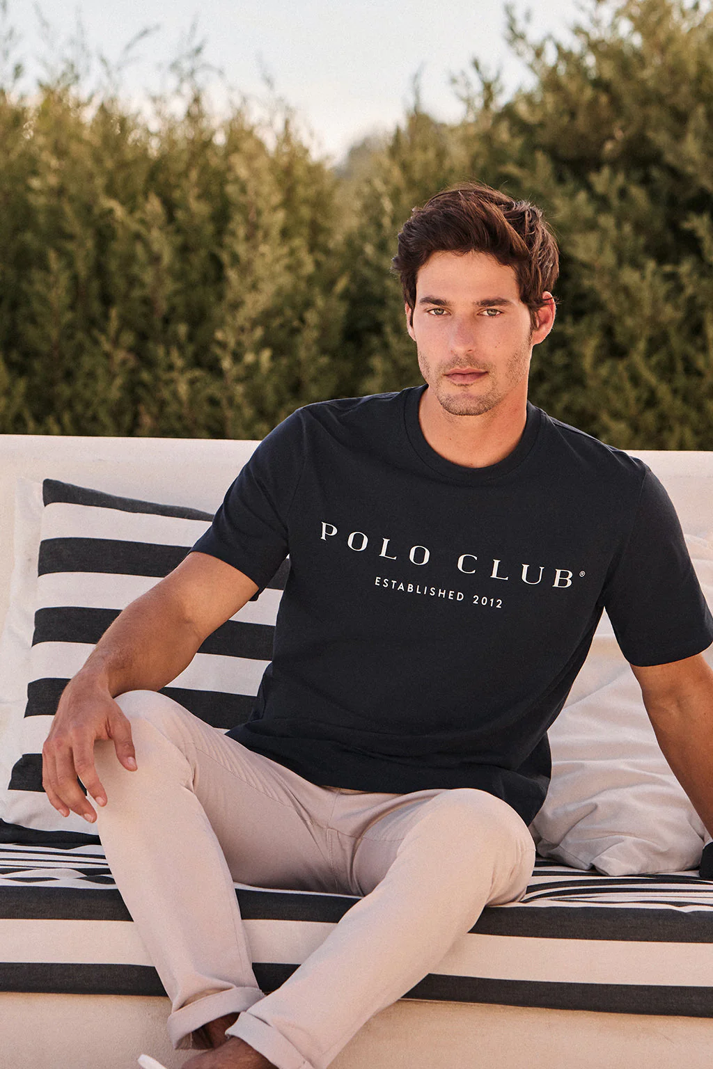 Black basic T-shirt with Polo Club iconic print - Image 6