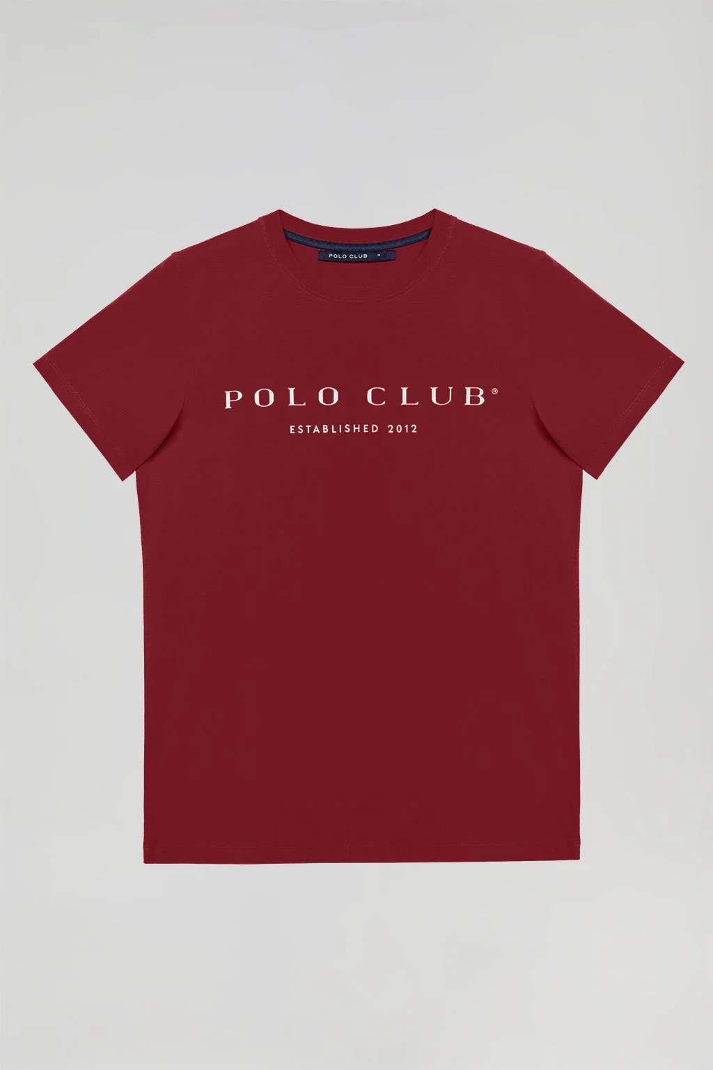 Maroon basic T-shirt with Polo Club iconic print - Image 5