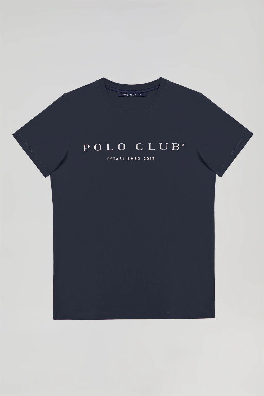 Navy-blue basic T-shirt with Polo Club iconic print - Image 6