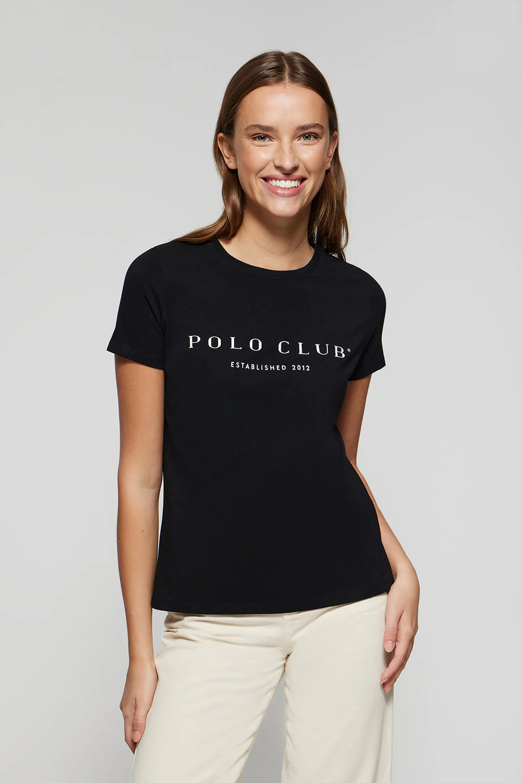 Black T-shirt with Polo Club iconic print