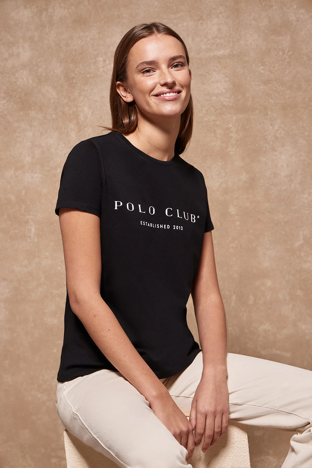 Black T-shirt with Polo Club iconic print - Image 5