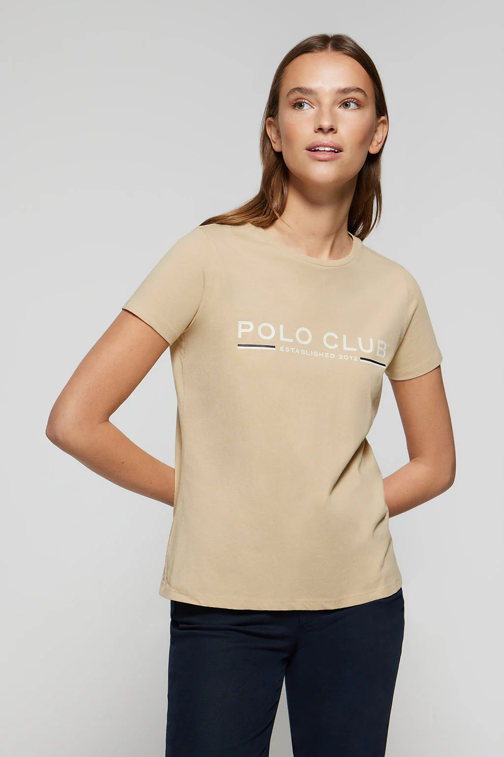 Sandy basic T-shirt with chest iconic print
