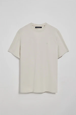 Light-grey microstructured tee with PC embroidered monogram - Image 8
