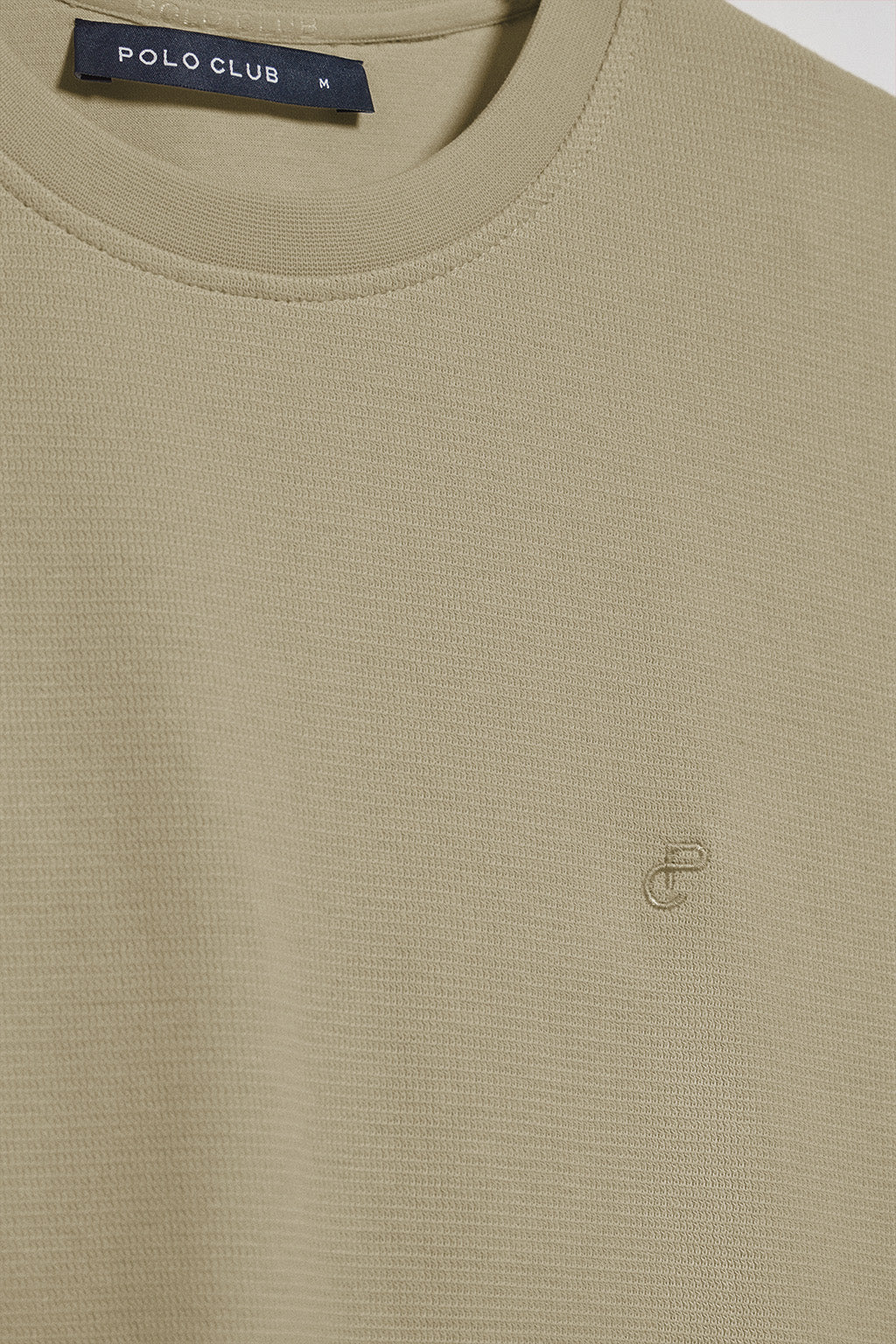 Green microstructured tee with PC embroidered monogram - Image 7