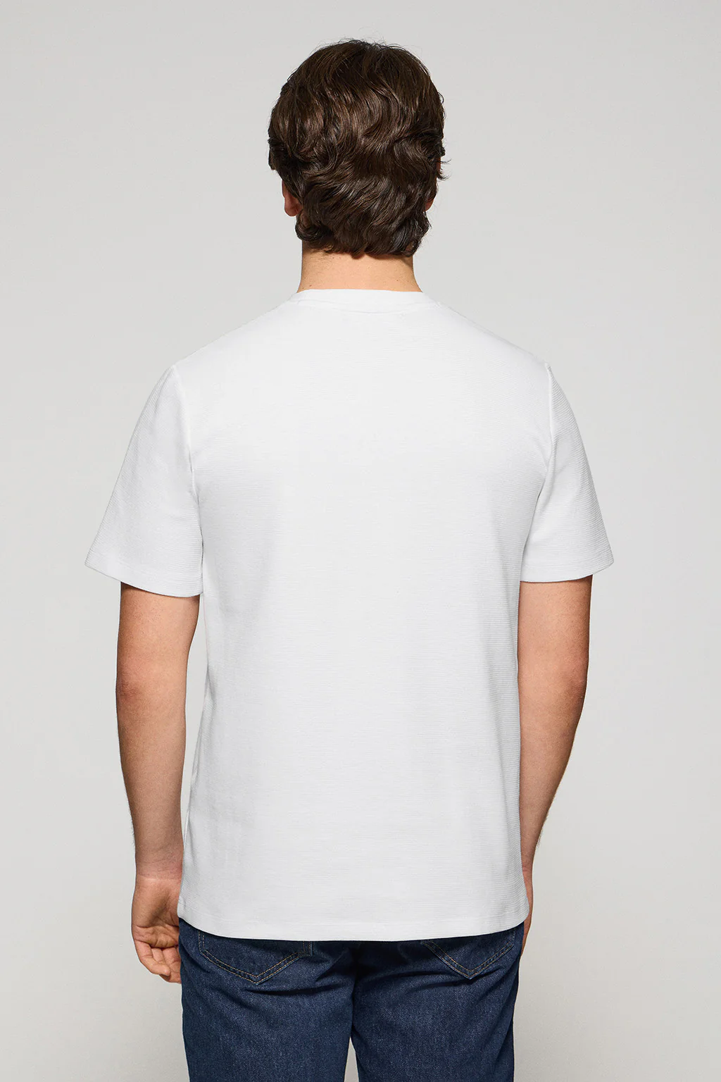 White microstructured tee with PC embroidered monogram - Image 2