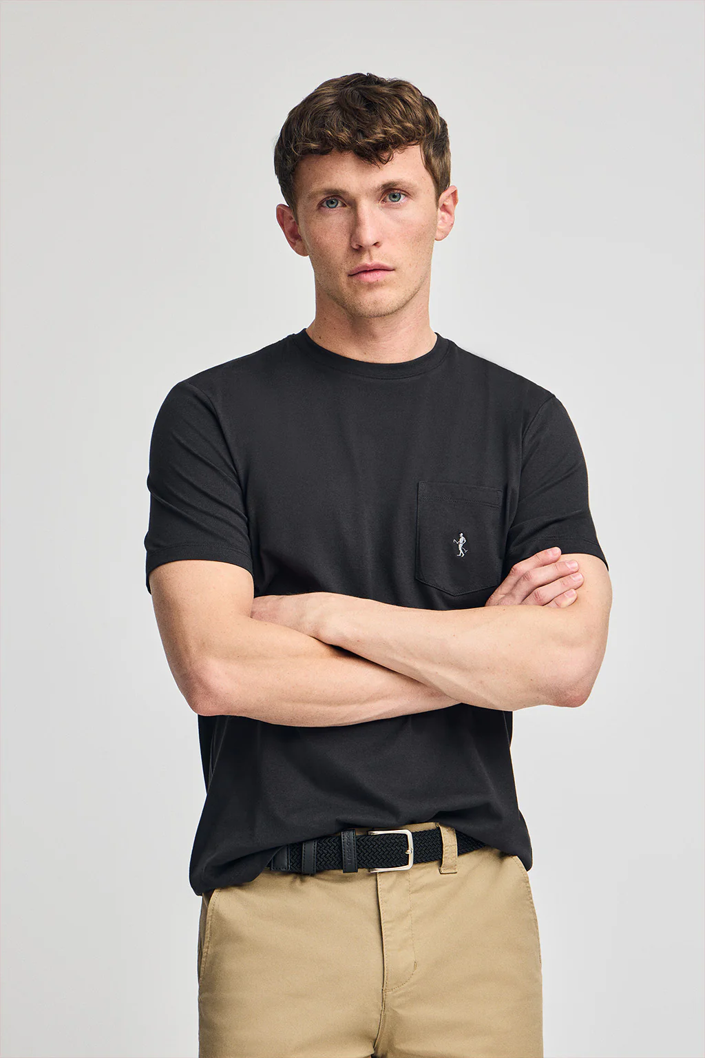 Black short-sleeve T-shirt with pocket and Rigby Best embroidery