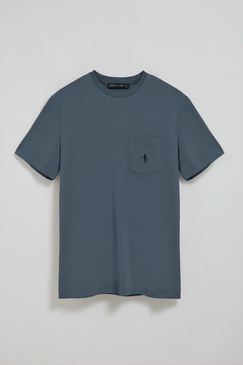 Denim-blue short-sleeve T-shirt with pocket and Rigby Best embroidery - Image 5
