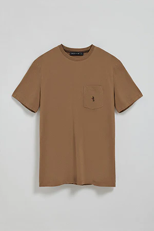 Mocha short-sleeve T-shirt with pocket and Rigby Best embroidery - Image 8