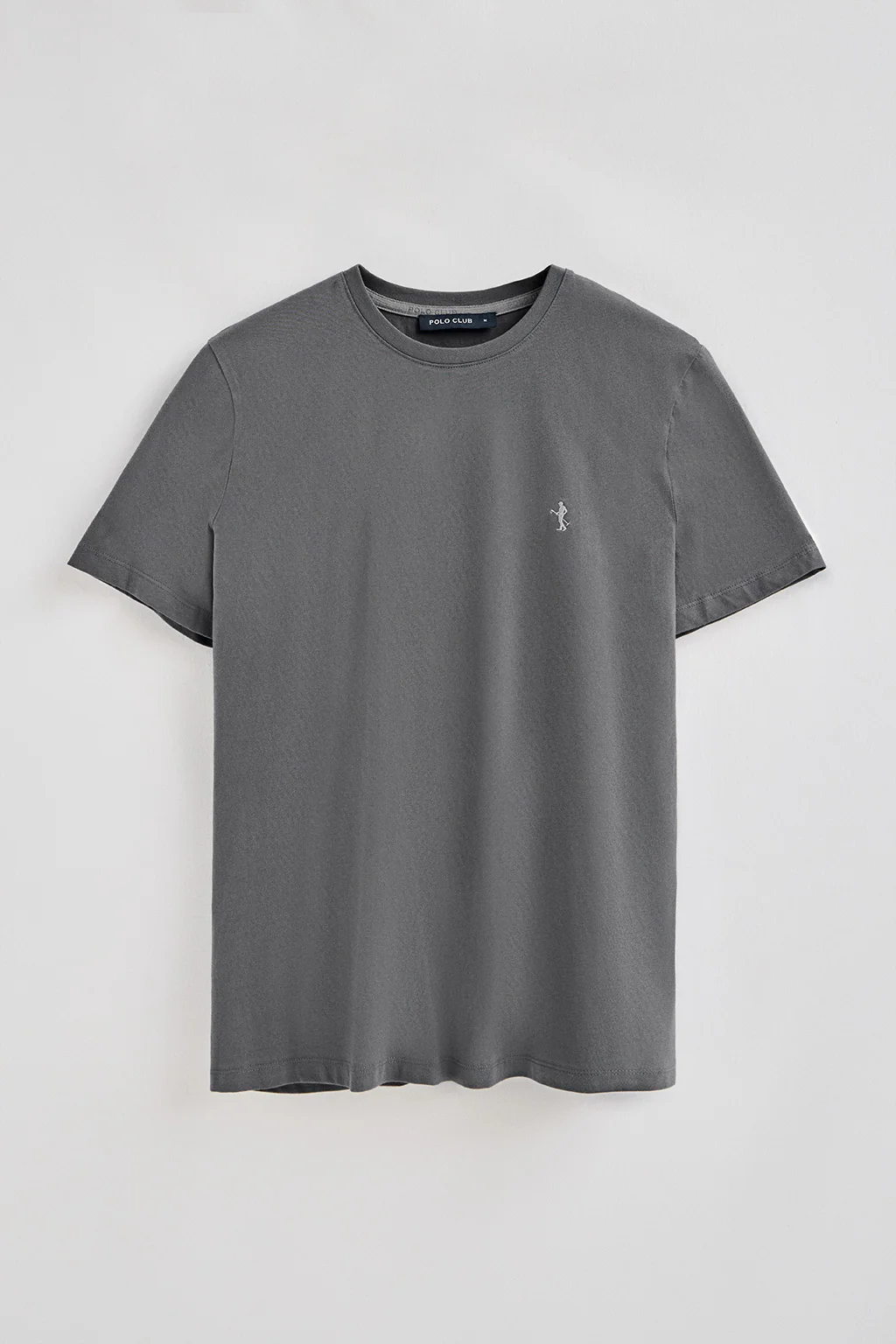 Asphalt-grey round-neck basic T-shirt with Rigby Best embroidery - Image 8