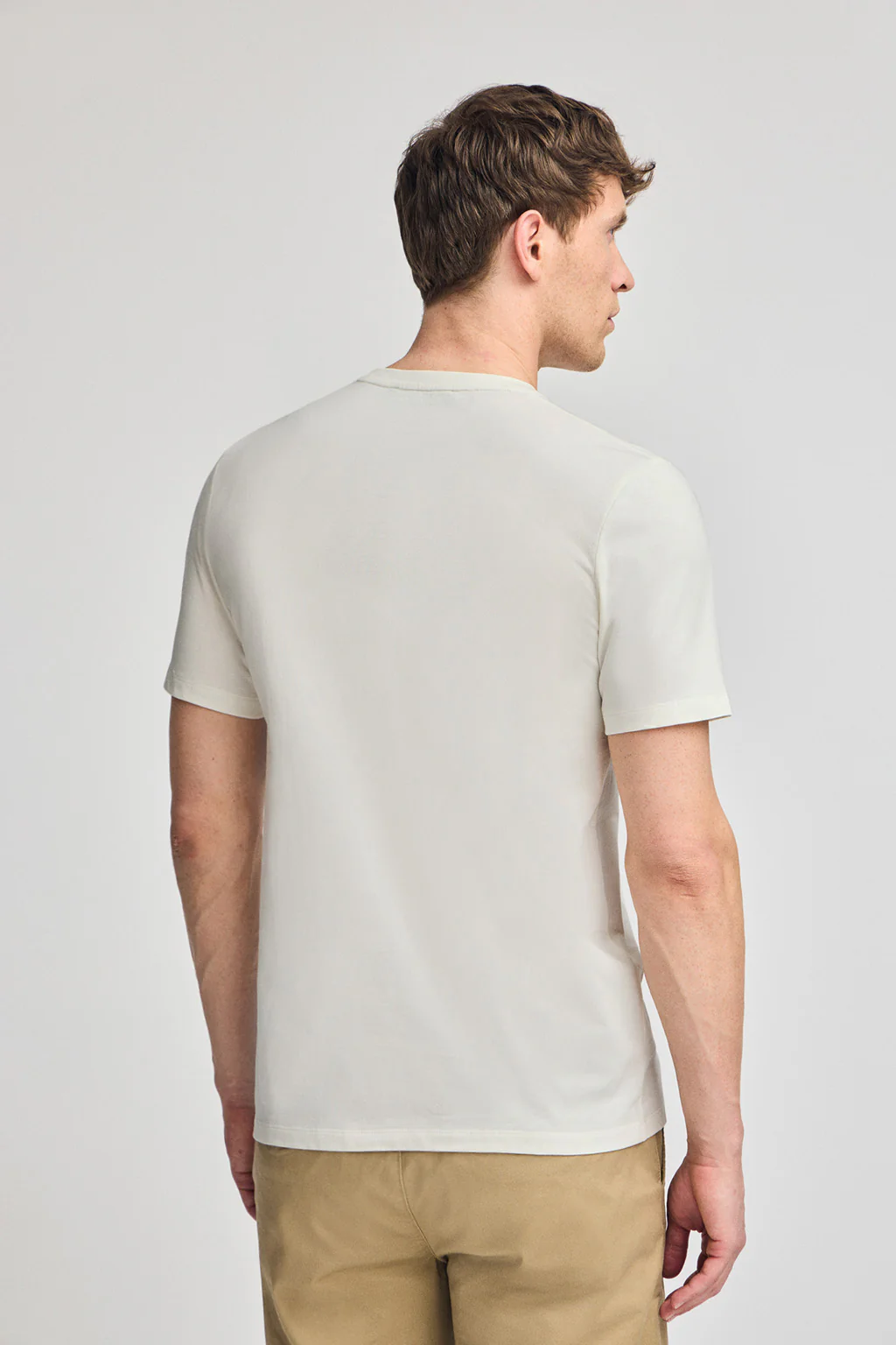 Nude round-neck basic T-shirt with Rigby Best embroidery - Image 2