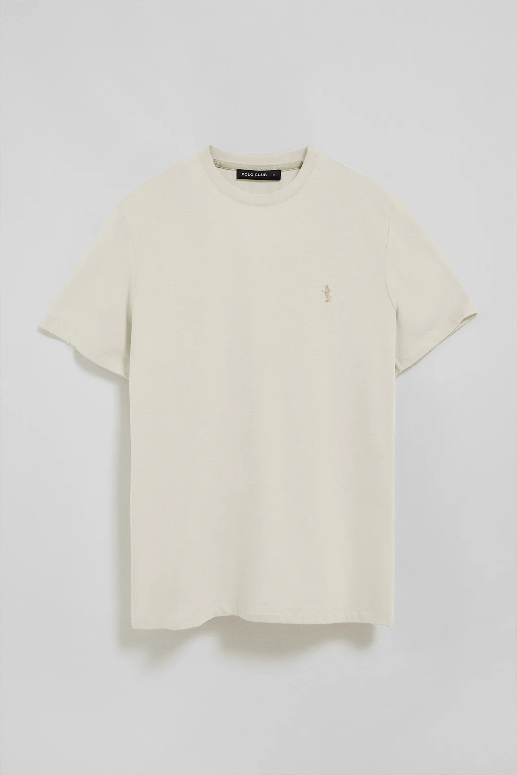 Nude round-neck basic T-shirt with Rigby Best embroidery - Image 7