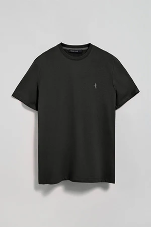 Black round-neck basic T-shirt with Rigby Best embroidery - Image 8
