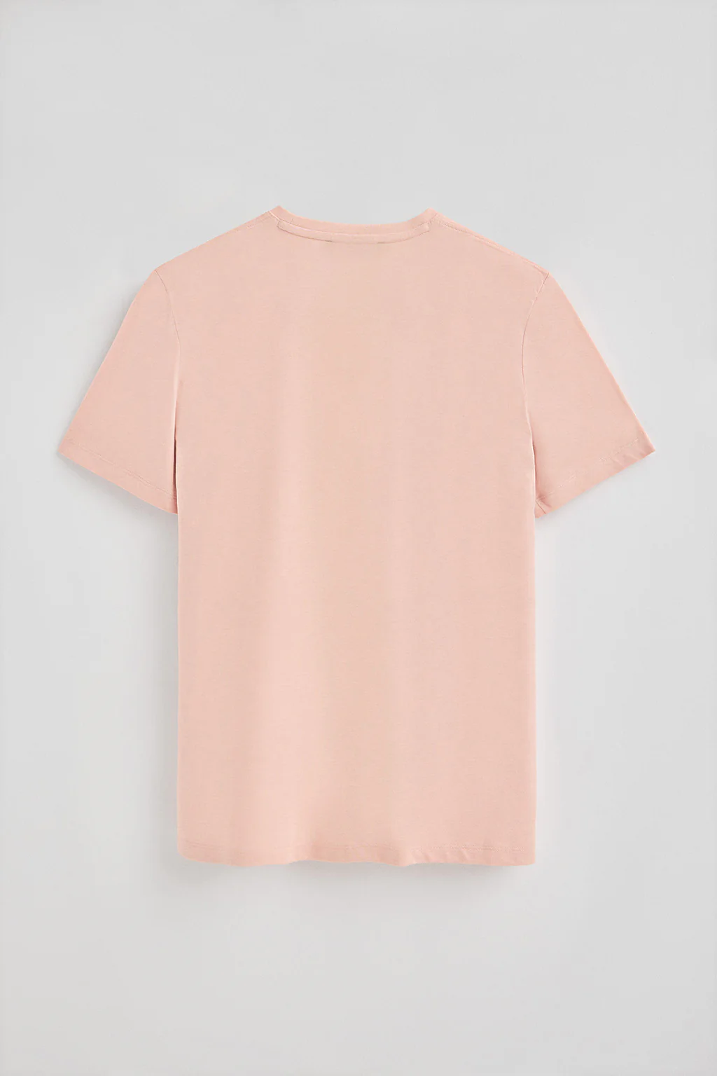Blush-pink round-neck basic T-shirt with Rigby Best embroidery - Image 6