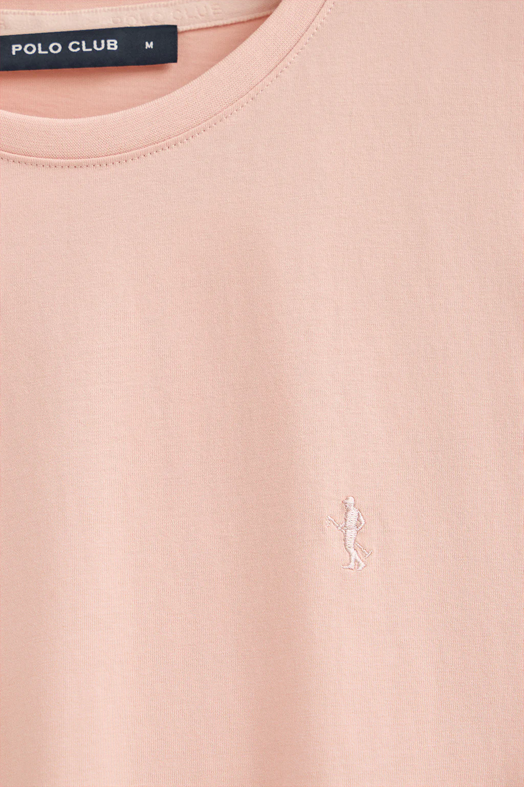 Blush-pink round-neck basic T-shirt with Rigby Best embroidery - Image 7