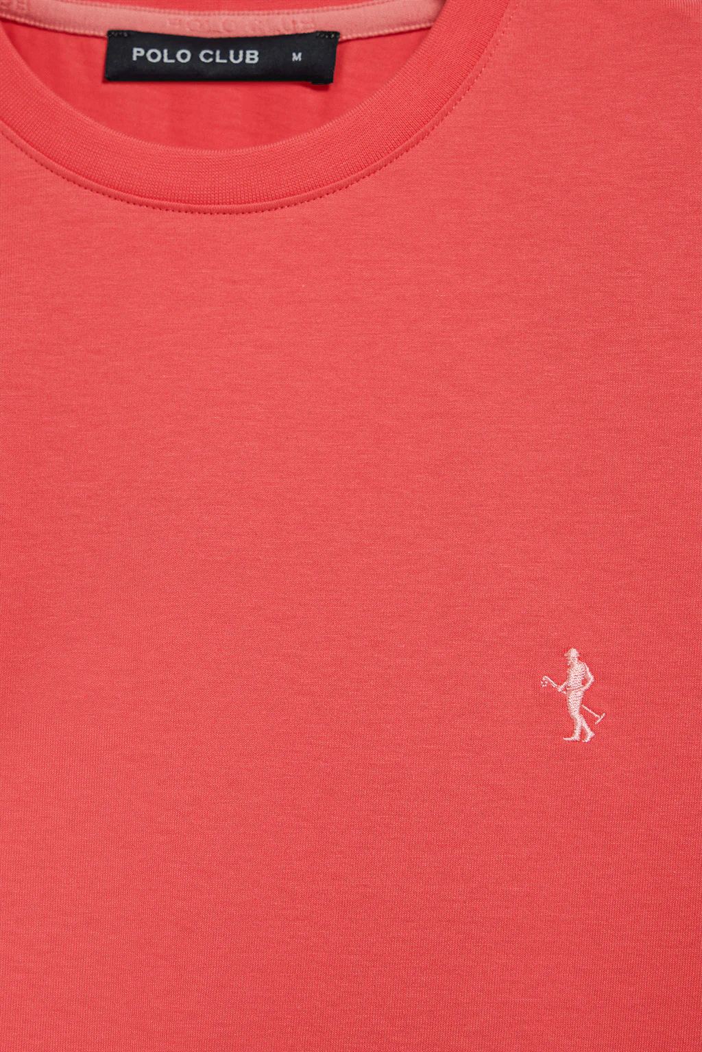 Coral round-neck basic T-shirt with Rigby Best embroidery - Image 6