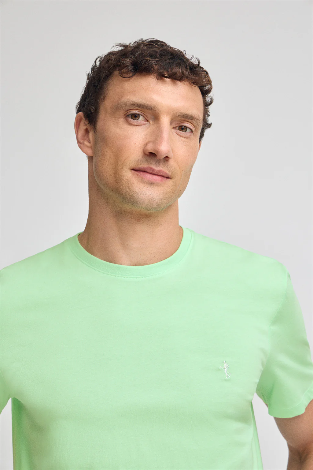 Mint round-neck basic T-shirt with Rigby Best embroidery - Image 3