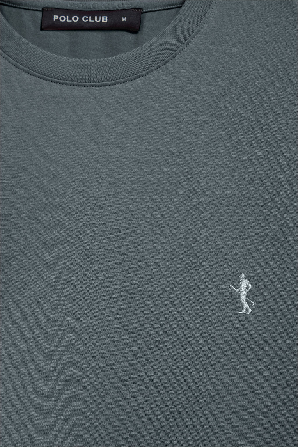 Stone-grey round-neck basic T-shirt with Rigby Best embroidery - Image 6