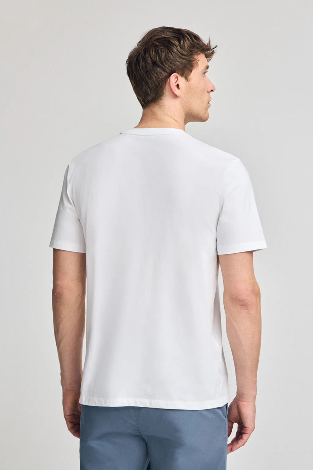 White round-neck basic T-shirt with Rigby Best embroidery - Image 2