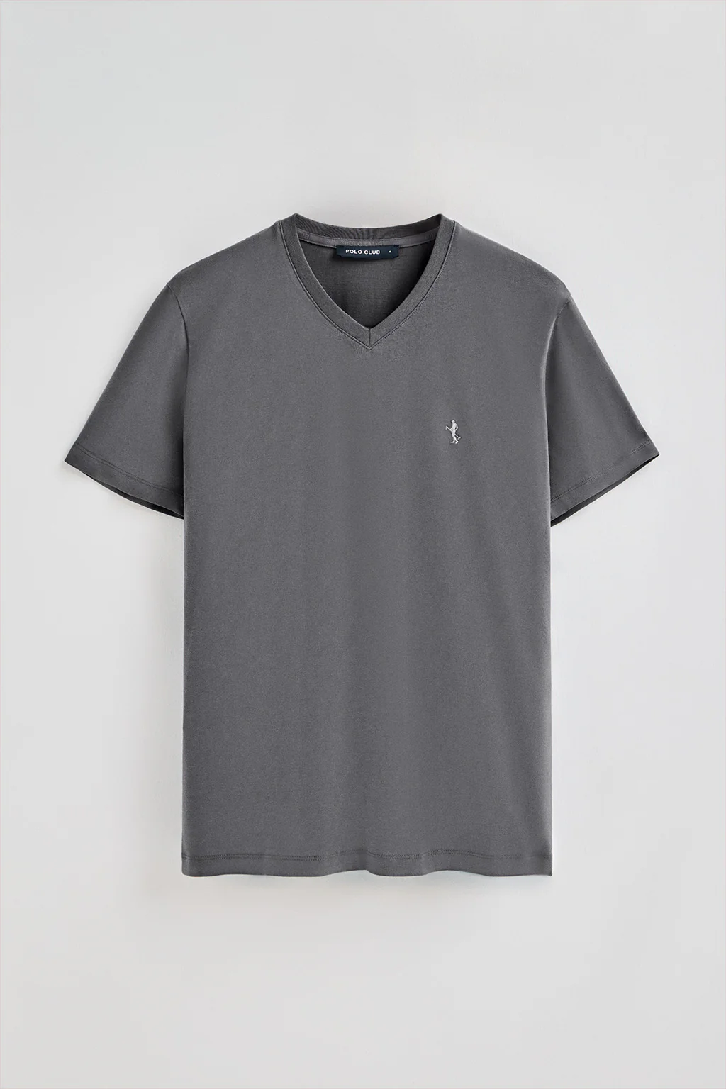 Asphalt-grey short-sleeve V-neck T-shirt with Rigby Best embroidery - Image 5