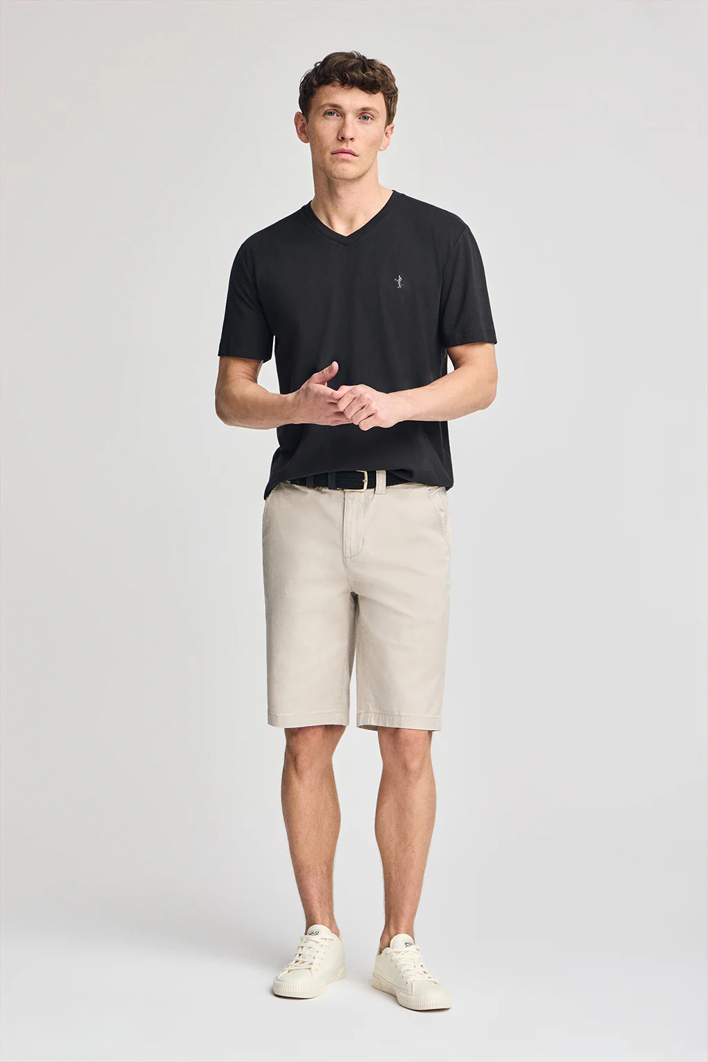 Black short-sleeve V-neck T-shirt with Rigby Best embroidery - Image 3