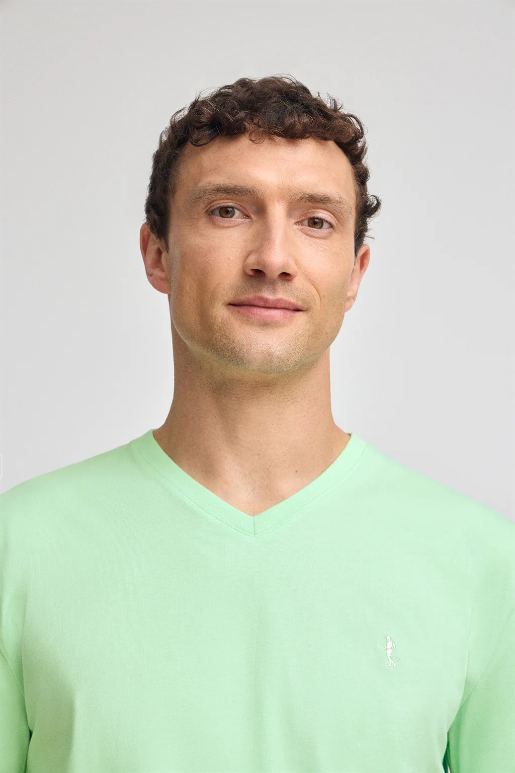 Mint short-sleeve V-neck T-shirt with Rigby Best embroidery - Image 3