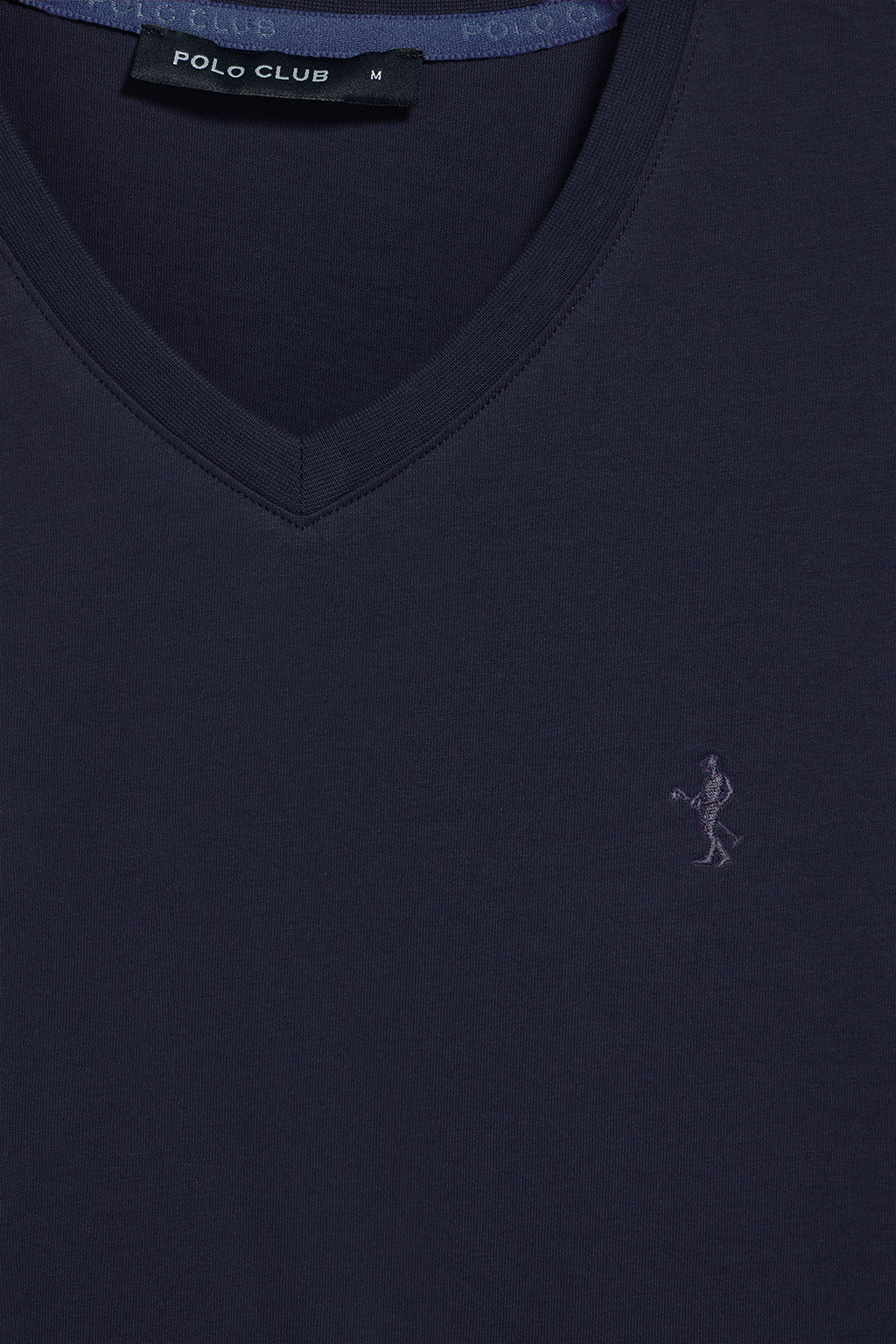 Navy-blue short-sleeve V-neck T-shirt with Rigby Best embroidery - Image 6
