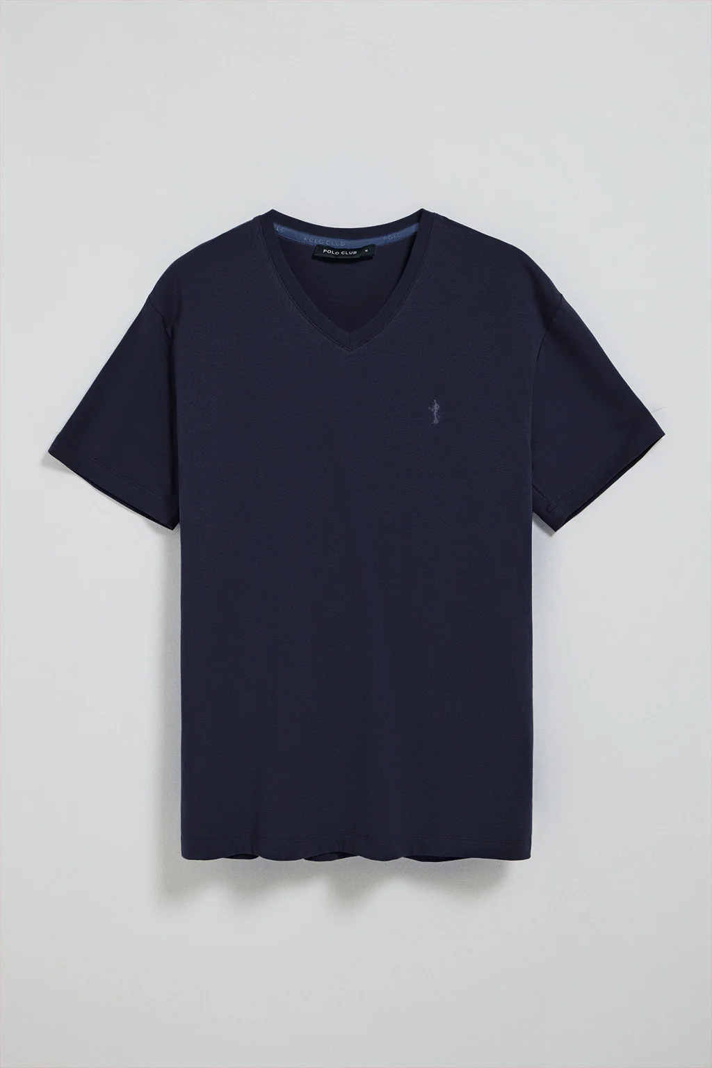 Navy-blue short-sleeve V-neck T-shirt with Rigby Best embroidery - Image 7