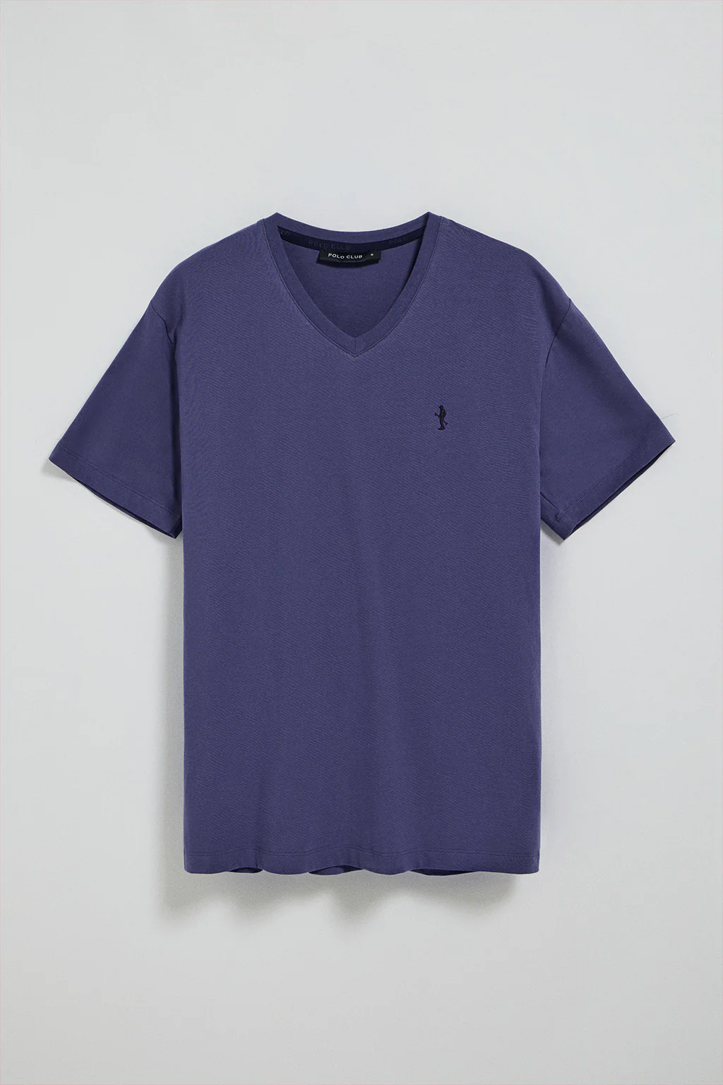 Blue-violet short-sleeve V-neck T-shirt with Rigby Best embroidery - Image 5