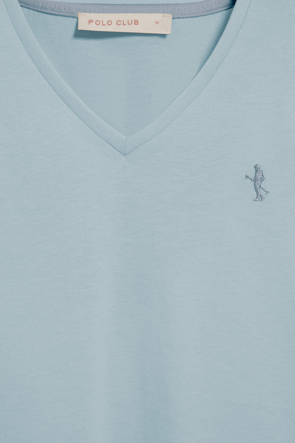 Light-blue V-neck T-shirt with Rigby Best embroidery - Image 7