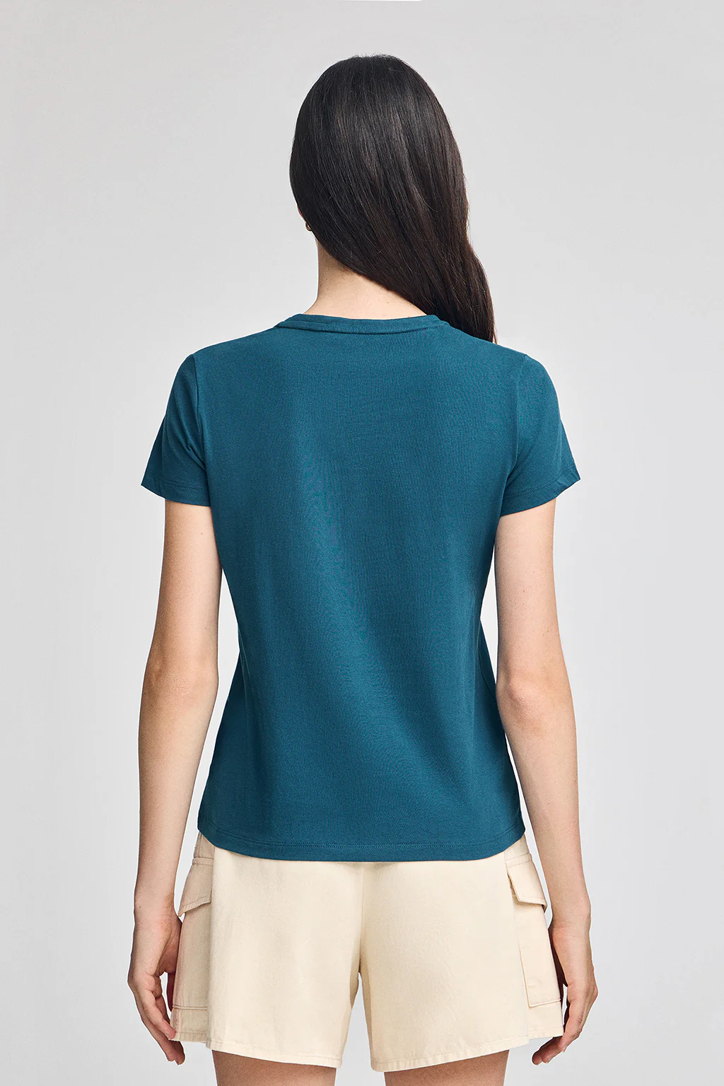 Greenish-blue V-neck T-shirt with Rigby Best embroidery - Image 2