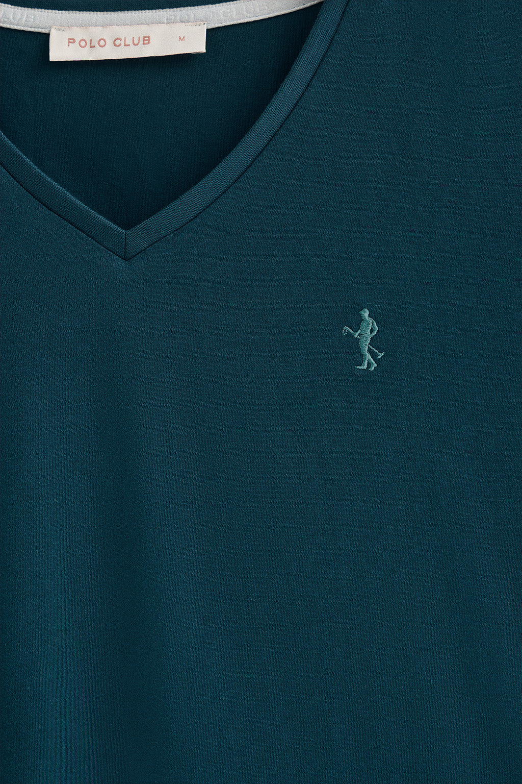 Greenish-blue V-neck T-shirt with Rigby Best embroidery - Image 7