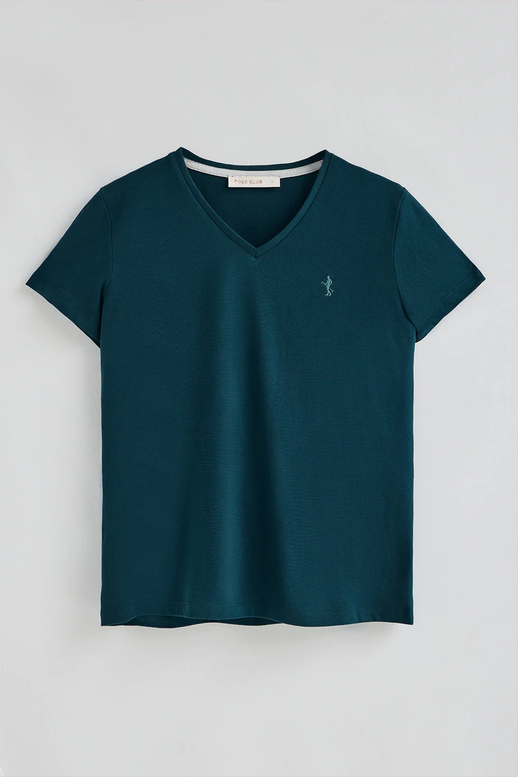 Greenish-blue V-neck T-shirt with Rigby Best embroidery - Image 8
